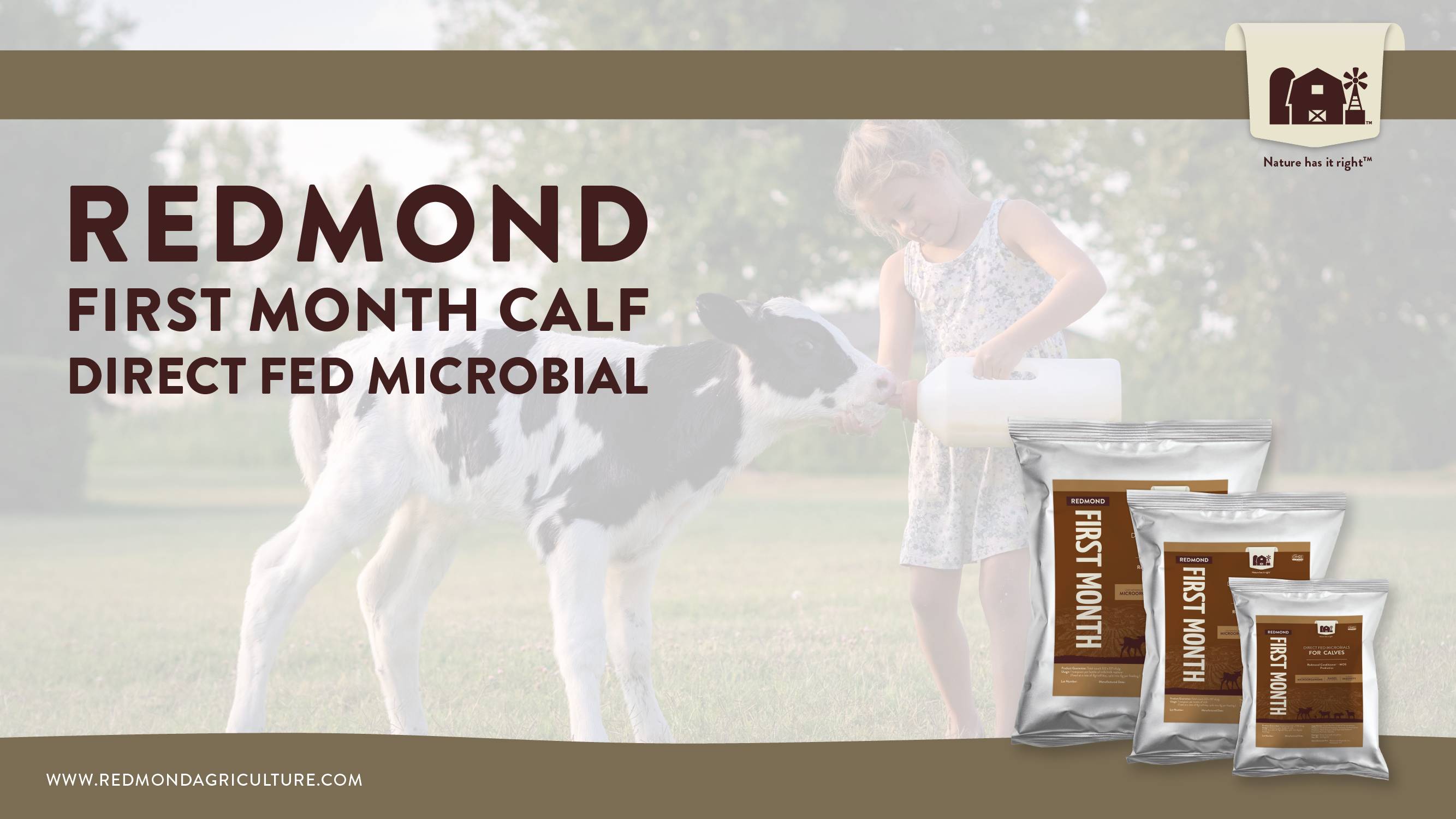 Redmond First Month Calf direct fed microbial supplement